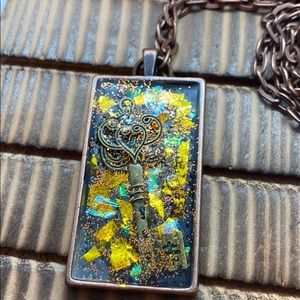 Hand poured resin necklace